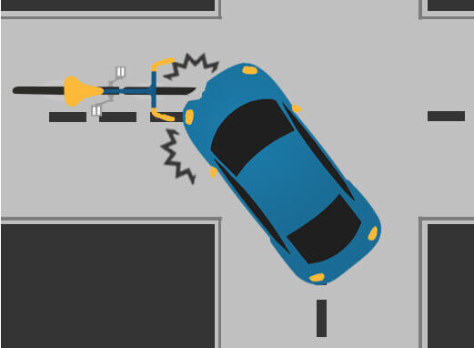 Michigan bike accidents can occur when a car driver turns left, causing a front collision for a bicyclist